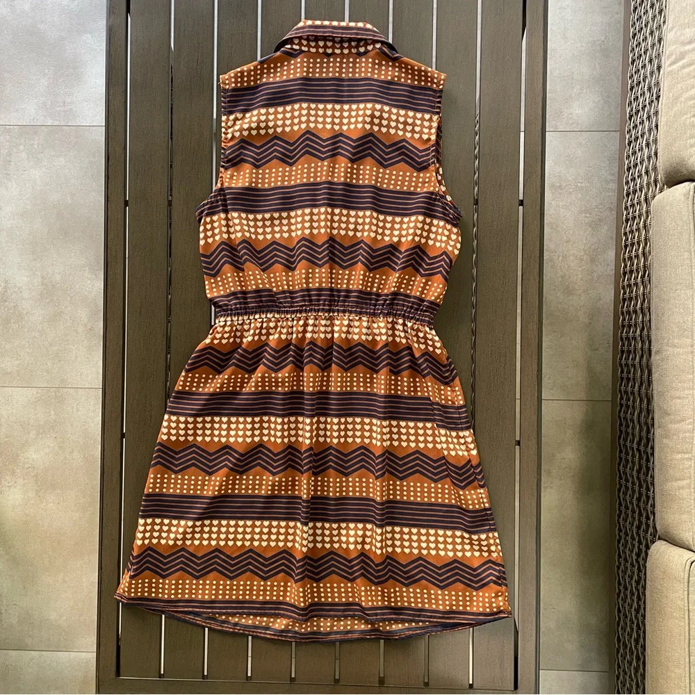 BEBOP CINCH-WAIST SLEEVELESS GEOMETRIC MINI DRESS!! - Picture 4 of 9